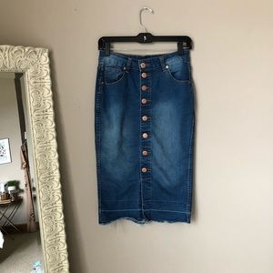 Button Jean Skirt